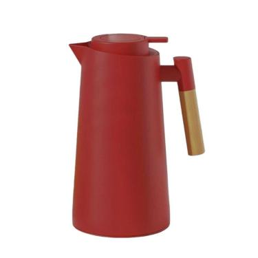 Imagem de Garrafa Térmica Design Cabo Madeira Botão Abre Fácil Massala - Vivaflor Decor