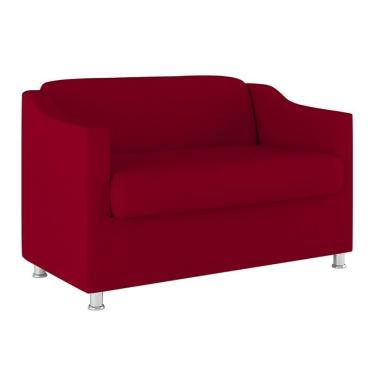Imagem de Sofá Namoradeira Sala De Espera Elegante Suede – Balaqui Cor:vermelho