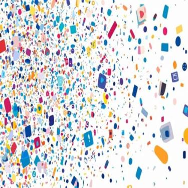 Imagem de Quadro Decorativo Moderno de Redes Sociais e Tecnologia para Ambientes Contemporâneos 50x50cm