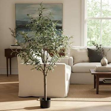 Imagem de Oliveira Artificial Árvore Decoração Planta Grande Com 1.50cm, Plantas para Decoração de Casa, Escritório, Cozinha, Sala De Estar, Plantas Artificiais para Decorar.