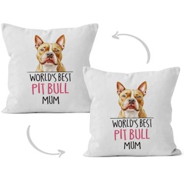 Imagem de HIWX Capas de almofada de pit bull, 45,7 x 45,7 cm, presentes para mãe de cachorro para mulheres, presente de dono para amantes de cães, capas decorativas para sofá-cama, casa, quarto, sala de estar