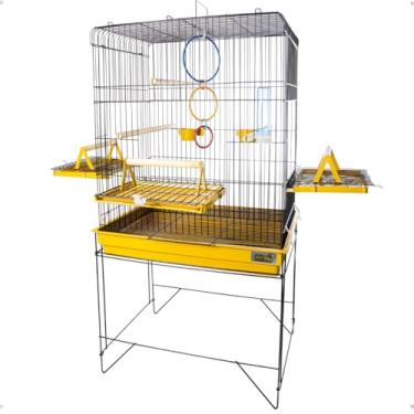 Imagem de Gaiola de Chão para Calopsita amarela Viveiro Grande para Pássaros com Poleiros e Comedouros