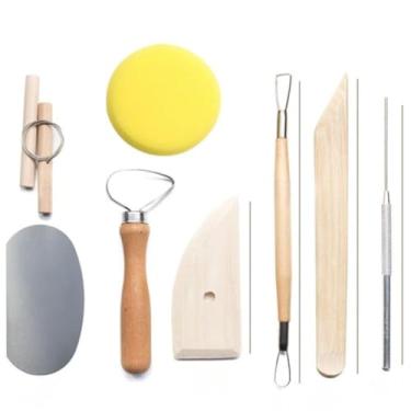 Imagem de Kit 8 Ferramenta Escultura Modelagem Argila Massa Cerâmica