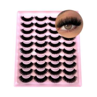 Imagem de Cílios Postiços Naturais Longos 3D De Mink, Kit De Maquiagem Com 20 Pa