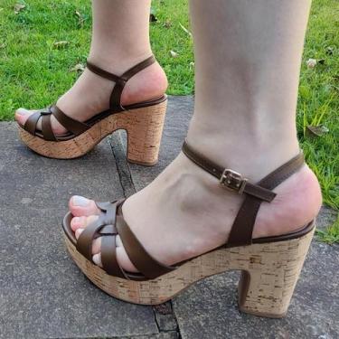 Imagem de Sandália Plataforma Guatapé Meia Pata - Firezzi, Marrom