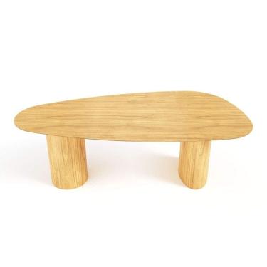 Imagem de Mesa De Jantar Orgânica Breeze 2,40 X 1,20m 9 Lugares Lâmina Natural De Madeira Damasco