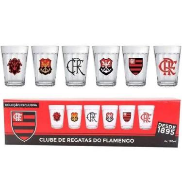 Imagem de Jogo 06 Copos Americanos Flamengo 190ML com Caixa - Allmix