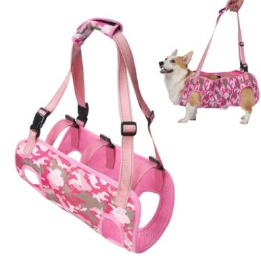 Imagem de HGTRH Cadeira de rodas para cães e espartilho de apoio para pernas traseiras, arnês auxiliar de mobilidade para reabilitação Auxiliar ergonômico para cães com problemas de quadril F S