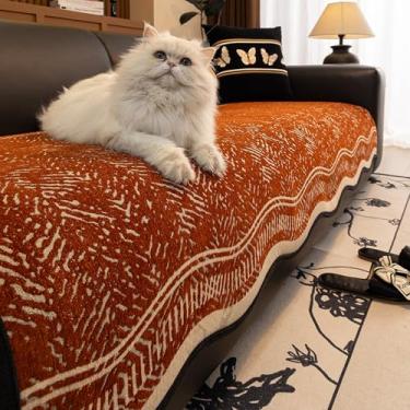 Imagem de Capa de sofá em forma de L com espreguiçadeira, capas de sofá 3 lugares em forma de L, lavável e antiderrapante, laranja, 110 x 110