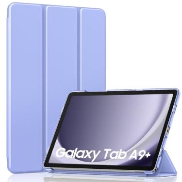 Imagem de MoKo Capa para Galaxy Tab A9 Plus/A9+ 11 polegadas 2023, capa inteligente rígida de policarbonato translúcido para tablet Galaxy Tab A9 Plus SM-X210/X216/X218, despertar/hibernar automaticamente