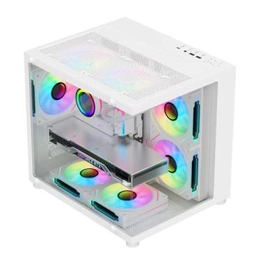 Imagem de Gabinete Gamer G-Fire CG300W M-ATX, Branco com Vidro Temperado, USB Tipo C, Sem Fonte e Ventoinhas