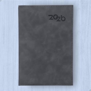 Imagem de Agenda 2026 A5 Diária Anual Executiva Universitária Camurça Adequado para trabalho e estudo(Cinza)