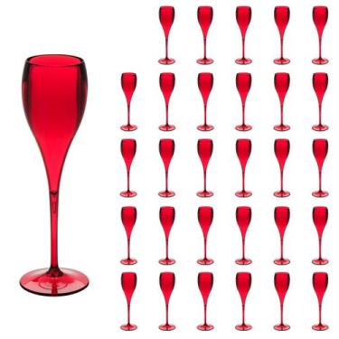 Imagem de Taça de Espumante 120ml Kit 30un Brut Alto Padrão Acrílico - NEOPLAS, 