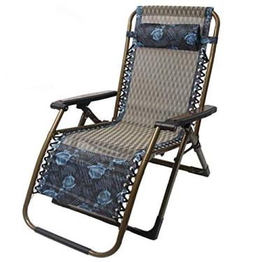 Imagem de YYBOES Cadeira reclinável ajustável nas costas com gravidade zero cadeira reclinável portátil reclinável cadeira de praia dobrável para pátio, acampamento, deck de praia