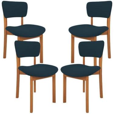 Imagem de Kit 04 Cadeiras Para Sala De Jantar Cozinha Living Estofada Dara L02 S