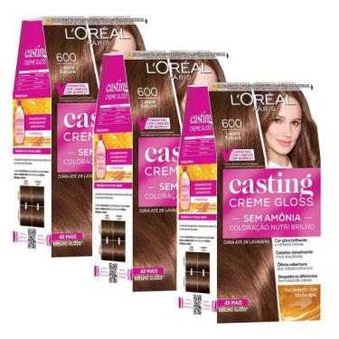 Imagem de Kit 3 Tinturas Casting Creme Gloss Louro Escuro 600