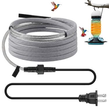 Imagem de HappyAlley Aquecedor de beija-flor, alimentador de beija-flor aquecido para uso ao ar livre no inverno para evitar o congelamento do néctar, vassoura de alimentação de pássaros de jardim serve para a