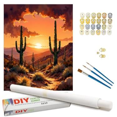 Imagem de Kit de pintura de natureza morta por números para adultos – Pintura DIY de limoeiro e cesta em tela enrolada 40 x 50 cm, conjunto de tinta acrílica, adequado para iniciantes, arte de fazenda para