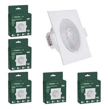 Imagem de Kit 6 Spots LED Quadrado de Embutir 5W Dicroica Móvel Bivolt para Iluminação de Destaque (6500K Luz Fria)