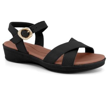 Imagem de Sandalia Usaflex Em Couro Ref Ud04002 Preto 035