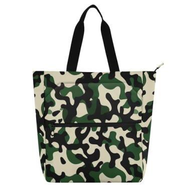 Imagem de ODAWA Bolsa verde camuflada militar para crianças e adultos, impermeável, versátil para livros e música