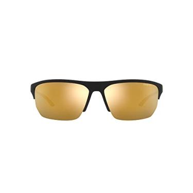 Imagem de ARNETTE Óculos de sol unissex armação preta fosca, lentes irídio marrom 24K, 70 mm, Irídio 24K preto fosco/marrom, 70 mm