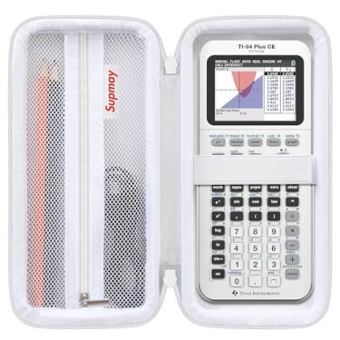 Imagem de Supmay Capa para calculadora compatível com Texas Instruments TI-84 Plus CE/TI-84 Plus/TI-83 Plus/TI-83 Plus CE Calculadora gráfica colorida, estojo de armazenamento com bolso de malha para cabo USB