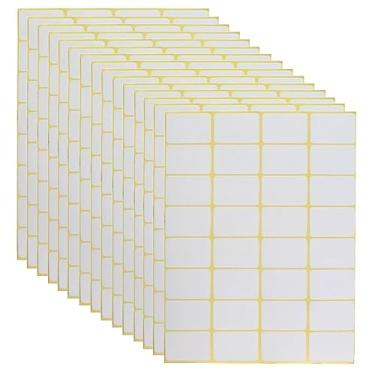 Imagem de 480 unidades (15 folhas) etiquetas brancas adesivos para escrever em branco etiquetas adesivos autoadesivos retangulares adesivos graváveis, 25 x 38 mm