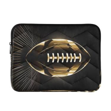 Imagem de Bolsa feminina dourada para laptop de futebol americano, capa protetora à prova de choque, capas para laptop de 13 a 13,3 polegadas