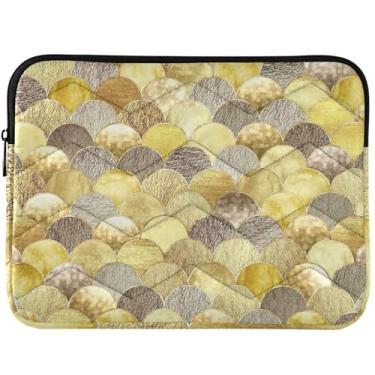 Imagem de Bolsa de laptop de luxo japonesa com escama de peixe sereia para MacBook de 13 polegadas, universal, 13 a 14 polegadas, bolsas, capas e capas