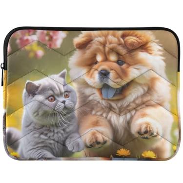 Imagem de Capa para notebook personalizada Chow Chow Dog fofo gato fofo capa para laptop MacBook 13 polegadas, capas e capas universais de 13 a 14 polegadas