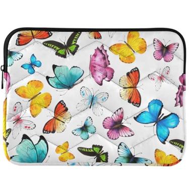 Imagem de Capa para notebook acolchoada floral borboleta para MacBook Pro 14 polegadas capa fofa para laptop 13-14 polegadas universal