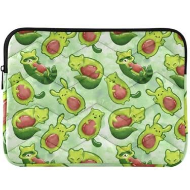 Imagem de Capa protetora personalizada Kawaii, abacate, animais fofos, verde, acolchoada, para MacBook Pro 14, capa protetora para laptop, 13 a 14 polegadas, universal