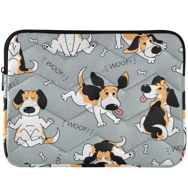 Imagem de Capa fofa para laptop de cachorro e osso de cachorro para MacBook Pro 14 polegadas capa de laptop inchada universal 13-14 polegadas