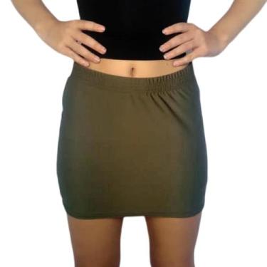 Imagem de Mini Saia Feminina Justa Elástico Lisa Suplex Pp Ao Plus Size - Serdan