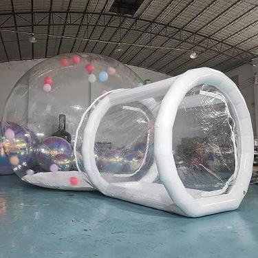 Imagem de Bubble House Tenda inflável bolha grande barraca transparente/barraca de estufa com túnel único/com secador de cabelo adequado para festa/férias/acampamento 3M (Cor: 3m) (3m) (3m)