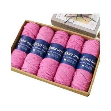 Imagem de Fio De Lã De Alpaca Quente E Elegante 500g Grosso Para Suéteres, Corta