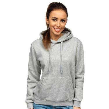 Imagem de Moletom Feminino Liso Abrigo Blusa Moleton Casaco com Capuz-Feminino