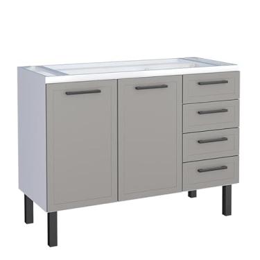 Imagem de Gabinete Cozinha De Aço Juno 4G 1171Mm Cinza Desmontado (Pia 120) Cozimax