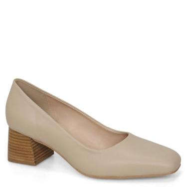 Imagem de Dina Mirtz, Scarpin Bico Quadrado Salto Grosso Dina Mirtz Tamanho:39;cor:Nude