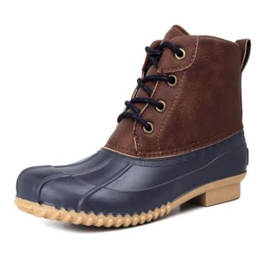 Imagem de LONDON FOG Bota feminina Winley Duck, Azul marinho/conhaque, 41