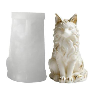 Imagem de Molde De Silicone De Gato,Artesanato Decorativo em Concreto com Forma de Gato Sentado | Molde para em Resina | para Casa Sala de Jantar e Festa de Casamento