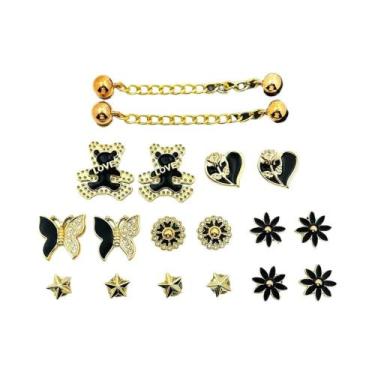 Imagem de Conjunto De 18 Peças De Berloques Para Sapatos Com Urso Preto, Borbole