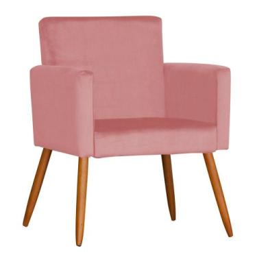 Imagem de Poltrona larissa suede rose pes palito d - DRossi