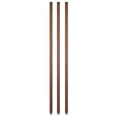 Imagem de Divisória de sala de ripas de madeira marrom ajustável em altura - 3 peças divisória moderna do chão ao teto para escritório, restaurante e decoração de casa (85 cm/33,4 pol.)