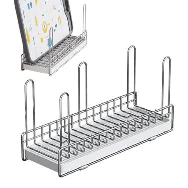 Imagem de Escorredor de copos – Suporte isolado para canecas, organizador de escorredor de aço inoxidável para economia de espaço, copos de armazenamento para lavagem de cozinha