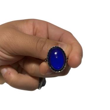 Imagem de Anel de Humor Emoção Temperatura Corporal Muda De Cor Retro Oval Femin