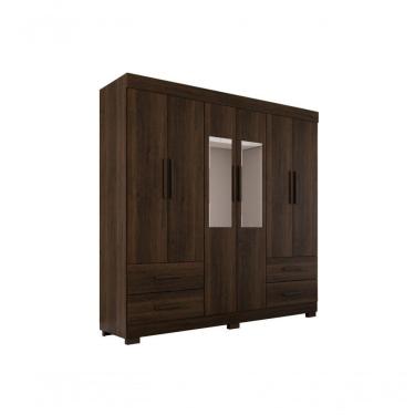 Imagem de Guarda Roupas Casal Texas 6 Portas 4 Gavetas Com Espelho Salleto Savana