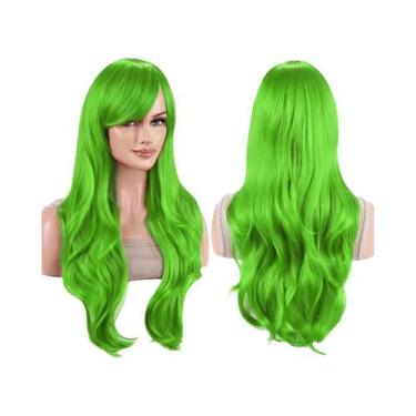 Imagem de Peruca Sintética Colorida De 70cm Com Franja Para Mulheres, Ideal Para
