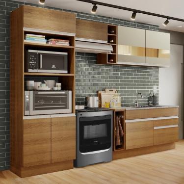 Imagem de Cozinha Jade com Armário e Balcão sem Tampo e Pia Madesa